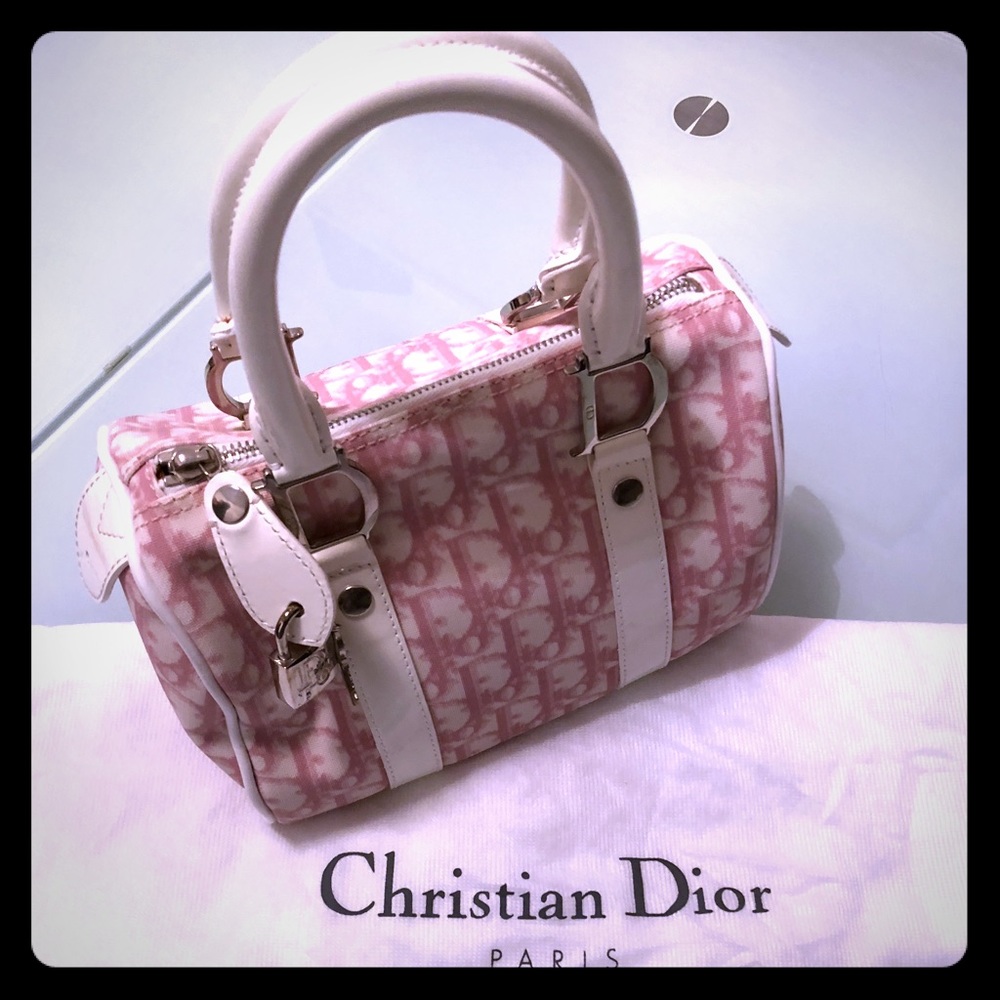 Christian Dior Monogram Pink Boston Bag